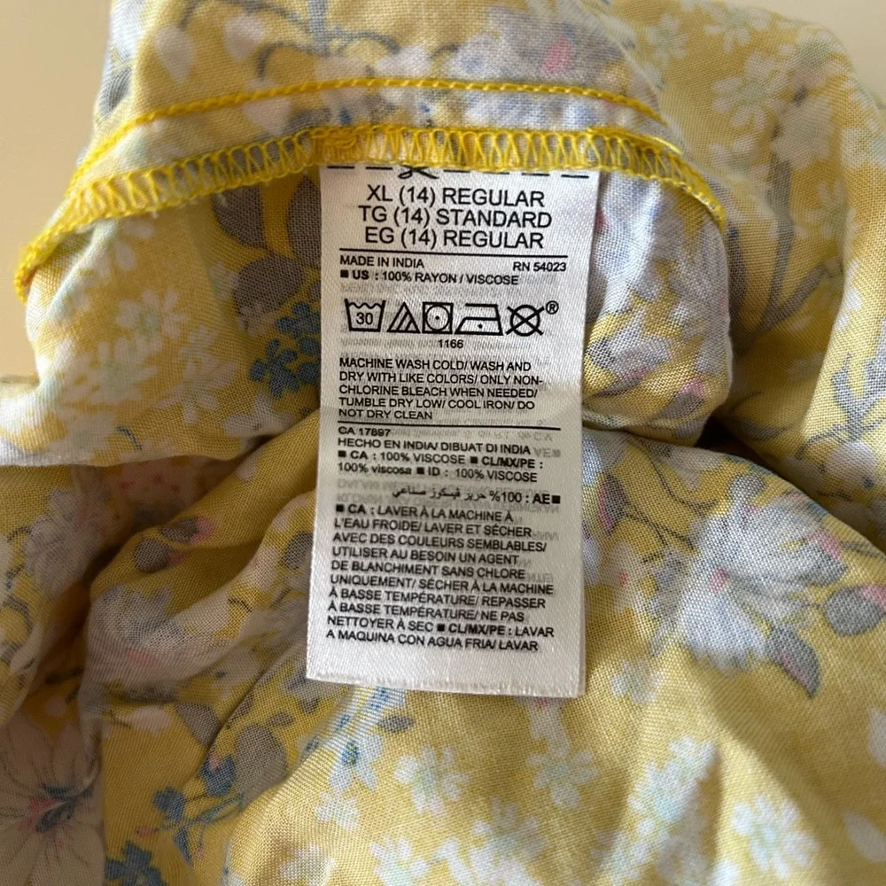 Old Navy NWT Girls Yellow Floral XL Skirt